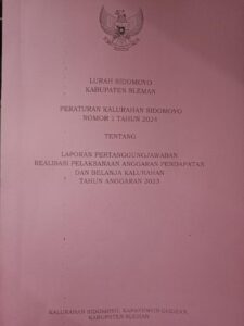 LAPORAN PERTANGGUNG JAWABAN REALISASI PELAKSANAAN ANGGARAN PENDAPATAN DAN BELANJA KALURAHAN 2023